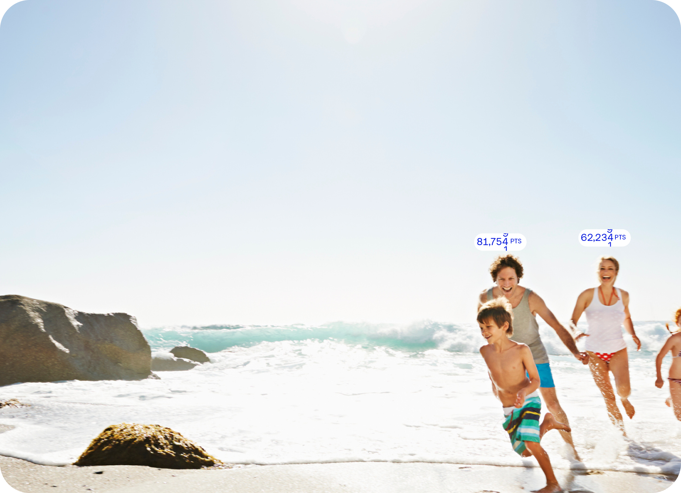 Family enjoying a beach holiday